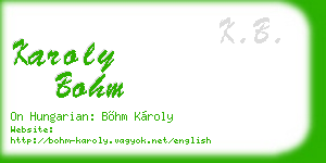 karoly bohm business card